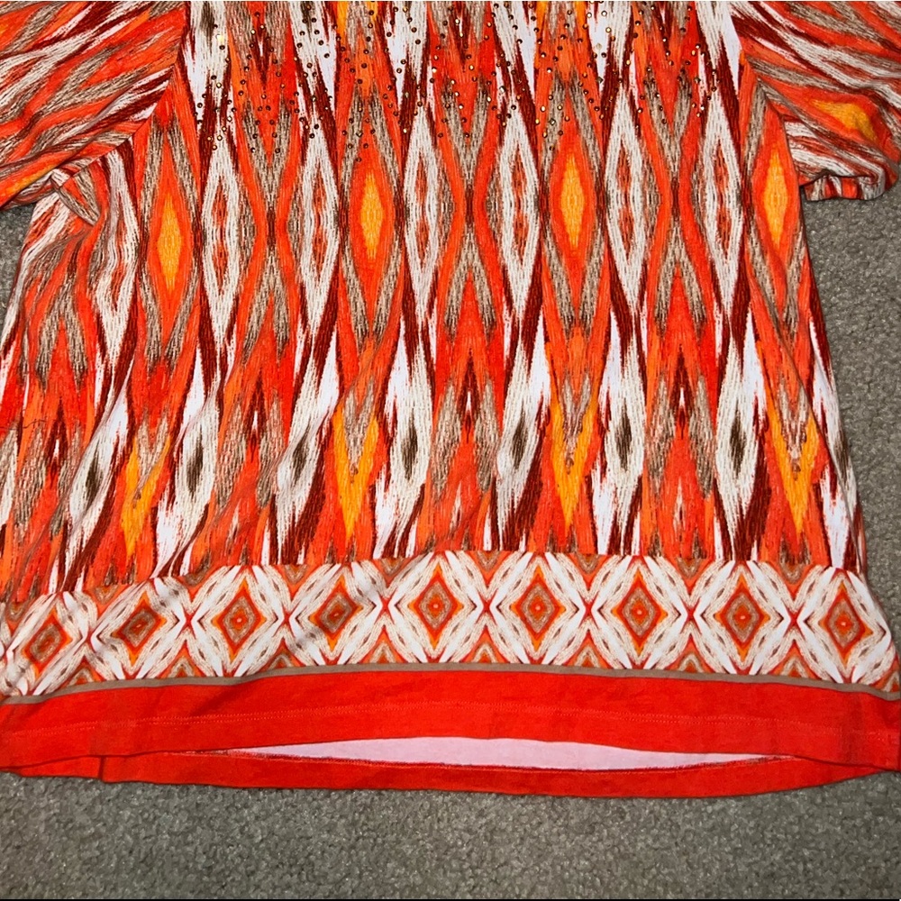 Alfred Dunner Orange, White & Maroon Shirt size PL - Picture 5 of 9